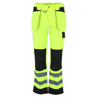 Tellurium Bukser Safety Yel 54 Hi Vis bukse med knepolstring til herre