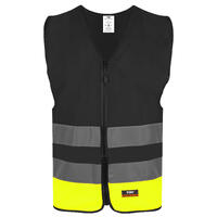 9043 Eskiltuna Refleksvest BLK/NYEL S Tofarget unisex refleksvest m/glidelås