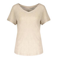 Lily V-neck Sand Melange XS T-shirt med V-hals